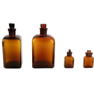 Czech Glass Square Bottle Set 4pc [5 sets/unit]