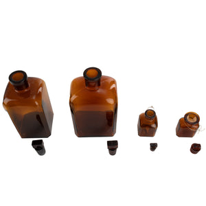 Czech Glass Square Bottle Set 4pc [5 sets/unit]